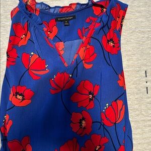 Calvin Klein Blue Dress with Red Floral Design